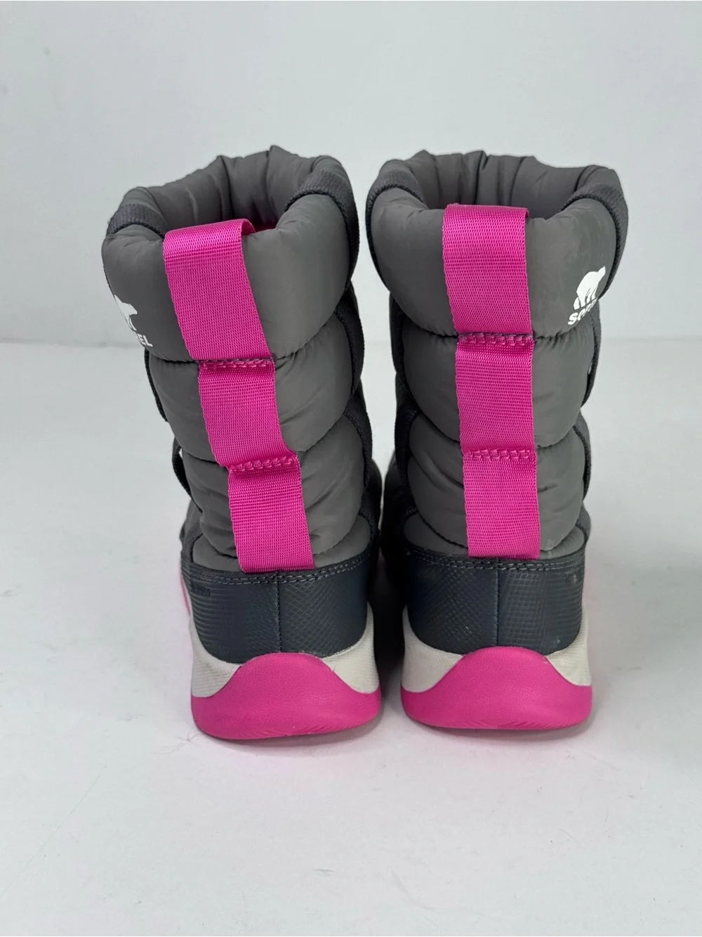 Sorel Kids Gray and Pink Padded Snow Boots